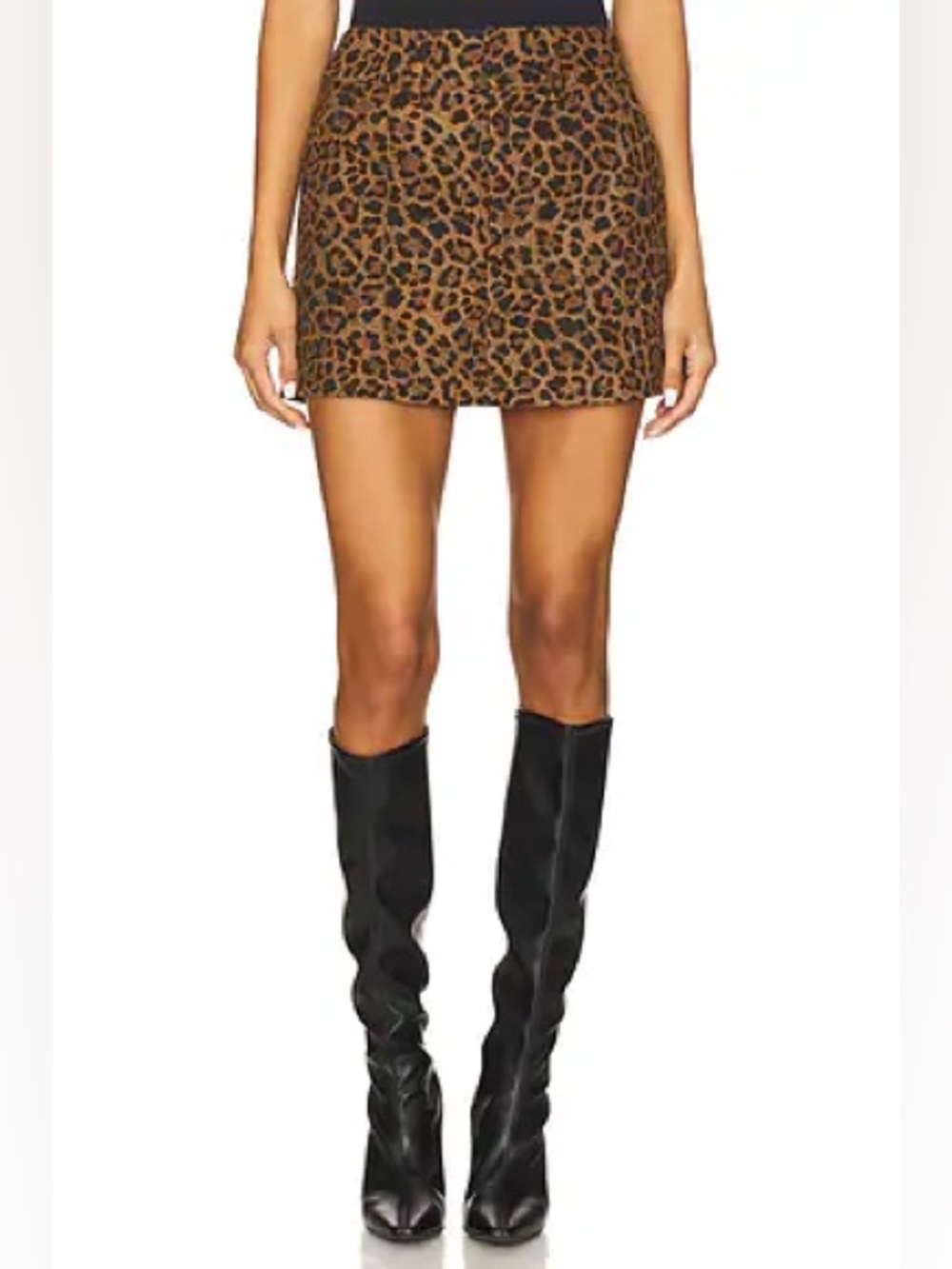52. REVOLVE x Bardot Leopard Print Mini Skirt in Brown and Black